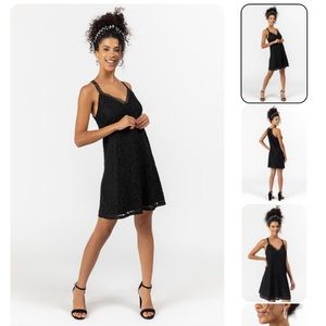 NWT Francesca's Hera Floral Black Lace Dress